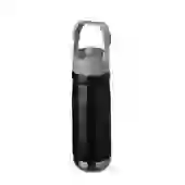 Garrafa com Alça E Bico 650ml em Aço Inox Preta