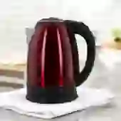 Chaleira Elétrica 1,8L em Inox Vermelha 220v 1500w Rápida Fervura