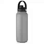 Garrafa Parede Dupla com Alça 1,1L em Aço Inox Cinza