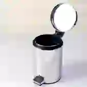 Lixeira Inox Redonda com Pedal 20L Acabamento Polido - Mood