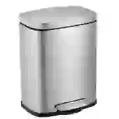 Lixeira Inox Retangular com Pedal 12L Acabamento Escovado - Mood
