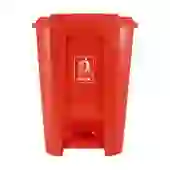 Lixeira Plástica com Pedal 50L Vermelha Grande Áreas Externas - Nobre