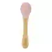 Colher de Bambu e Silicone Rosa para Bebês – Antimicrobiana