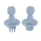 Talheres Flex de Silicone Azul – Seguros para Bebês com Escudo Limitador