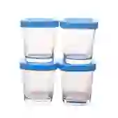 Potes de Armazenamento para Alimentos Clingo - 4 Unidades Azuis