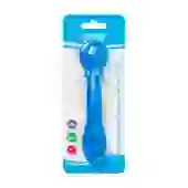 Colher em Silicone Premium Leão Azul Seguro para as Gengivas do Bebê