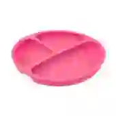 Prato Silicone Com Divisória Colors Rosa - Clingo