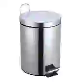 Lixeira Redonda de Chão em Inox 5 Litros com Pedal