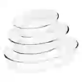 Jogo de Travessas Ovais em Vidro para Servir 3 Peças (1,5L+2L+3L)