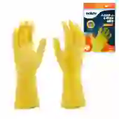 Par de Luvas Nobre Látex G p/ Agentes Químicos Resistente e Segura Amarelo