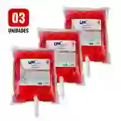 Kit 3 Sabonetes Líquidos Glicerinados 800ml Romã e Maçã com Válvula para Dispenser UPPRO