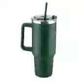 Garrafa Canecão Inox 1300ml com Alça e Canudo Verde