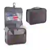 Necessaire Grande com Cabide Poliéster Cinza para Viagens