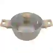 Panela Caçarola Indução Antiaderente Marble 20cm Cabo de Madeira