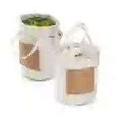 Bolsa Térmica 4,8L Algodão e Cortiça com Bolso Fechamento por Cordão
