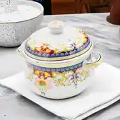 Caçarola Esmaltada Vintage 3,6L à Indução Com Tampa Indiana