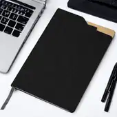 Caderno com Capa Dura e Folhas Pautadas Preto