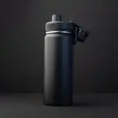 Garrafa com Alça e Bico 780ml em Aço Inox Preta