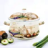 Caçarola Esmaltada Vintage 3,6L à Indução Com Tampa Italy