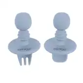 Talheres Flexíveis de Silicone Azul para Bebês – Ergonômicos, Seguros e com Escudo Limitador