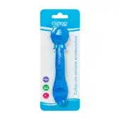 Colher em Silicone Premium Leão Azul Seguro para as Gengivas do Bebê