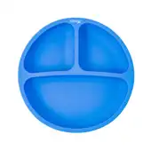 Prato Silicone Com Divisória Colors Azul - Clingo