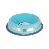 Comedouro Inox Prestige Azul 850ml - Resistente e Antiderrapante