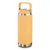 Garrafa Térmica Parede Dupla em Aço Inox Amarela 900ml com Alça