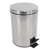 Lixeira de Inox Redonda 8L com Pedal e Cesto Removível