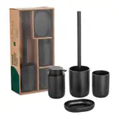 Kit Banheiro Dispenser Sabonete Porta Escovas Bandeja Escova Sanitária