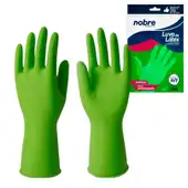 Par de Luvas Nobre Látex P p/ Agentes Químicos Resistente e Segura Verde