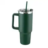 Garrafa Canecão em Inox Parede Dupla 1300ml com Alça e Canudo Verde