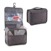 Necessaire Grande com Cabide Poliéster Cinza para Viagens