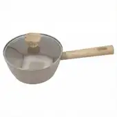 Panela Indução Antiaderente Linha Marble 18cm Cabo de Madeira