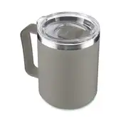 Caneca Térmica 450ml com Tampa, Aço Inox Parede Dupla, Isolamento a Vácuo, Café e Bebidas Geladas, Cinza