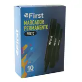Marcador Permanente Preto Chanfrado Caixa com 10