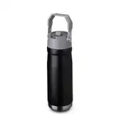 Garrafa com Alça E Bico 650ml em Aço Inox Preta