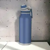 Garrafa com Alça e Bico 1,2L em Aço Inox Azul