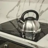 Chaleira em Inox com Apito e Fundo Duplo à Indução Prata