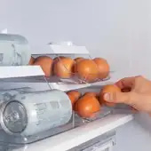 Porta Ovos Organizador Roll Branco Para 14 Unidades Clear Fresh