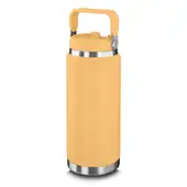 Garrafa Térmica Parede Dupla em Aço Inox Amarela 900ml com Alça