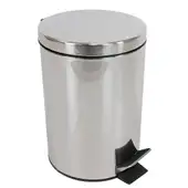 Lixeira de Inox Redonda 8L com Pedal e Cesto Removível