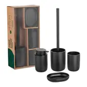Kit Banheiro Dispenser Sabonete Porta Escovas Bandeja Escova Sanitária