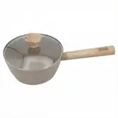 Panela Indução Antiaderente Linha Marble 18cm Cabo de Madeira