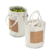 Bolsa Térmica 4,8L Algodão e Cortiça com Bolso Fechamento por Cordão