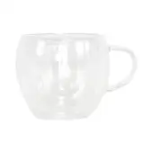 Xícara de Vidro em Borossilicato 90ml Parede Dupla Resistente