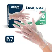 Caixa com 100 Luvas Vinil s/ Pó P Nobre CA 47428 p/ Procedimento Não Cirúrgico