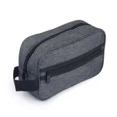 Necessaire Grande em Poliéster com Alça e Zíper 4L Cinza - - Frete Grátis