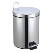 Lixeira Redonda de Chão em Inox 5 Litros com Pedal