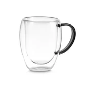 Xícara em Vidro Borossilicato Parede Dupla 350ml Preta